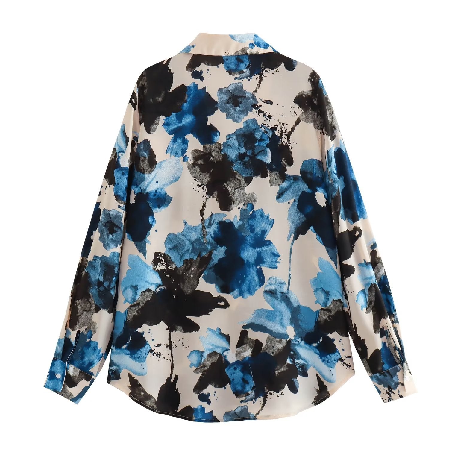 LISA Lapel Tie-Dyed Long Sleeved Shirt