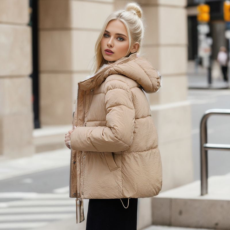 LIZ Kpop Style Loose Fit and Thickened Cotton Down Winter Puffer Coat