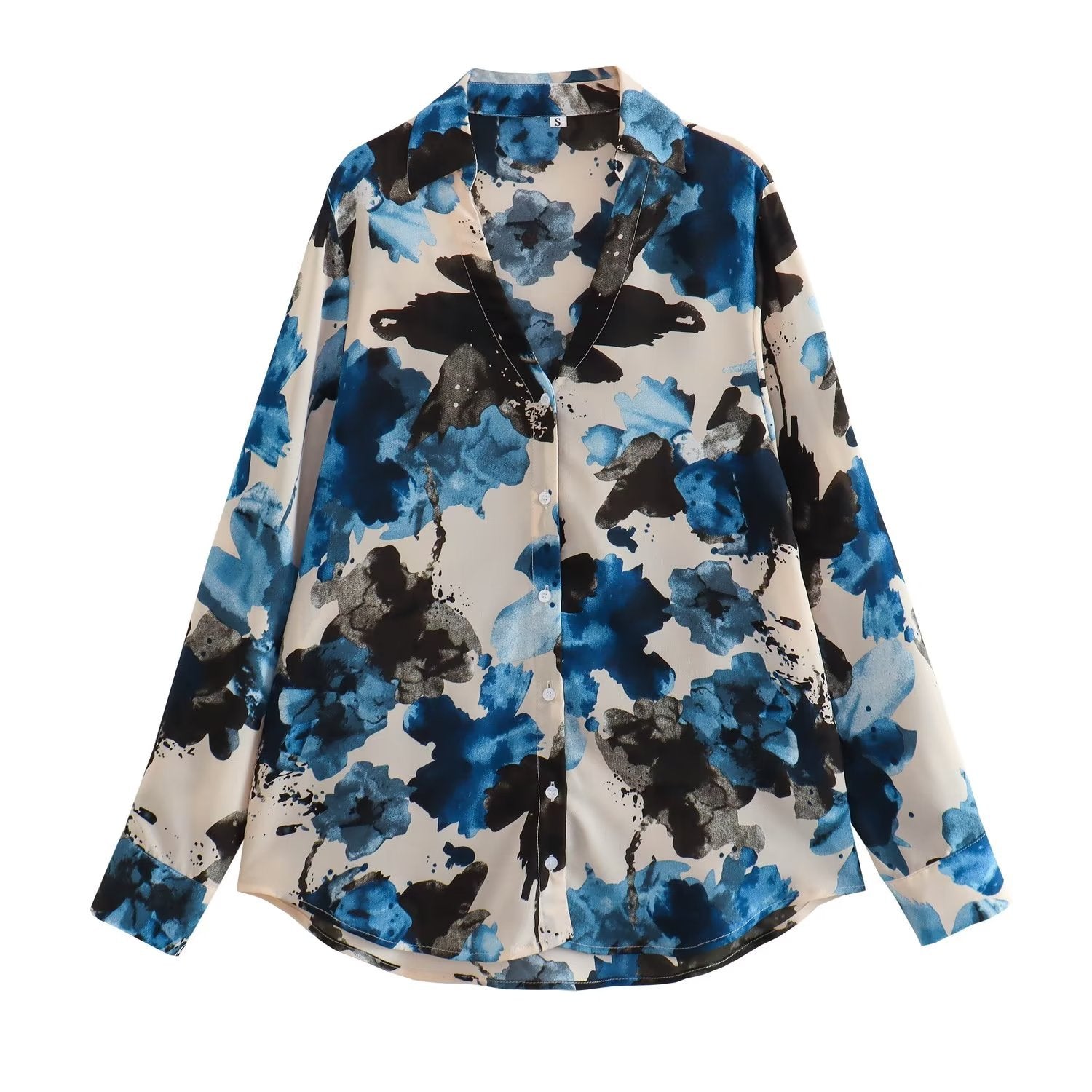LISA Lapel Tie-Dyed Long Sleeved Shirt