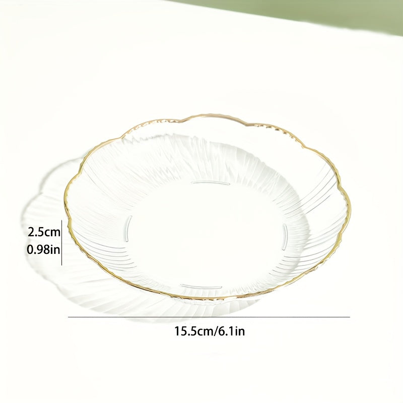 Transparent PET Plastic Bone-Dish With Golden Trim Plate