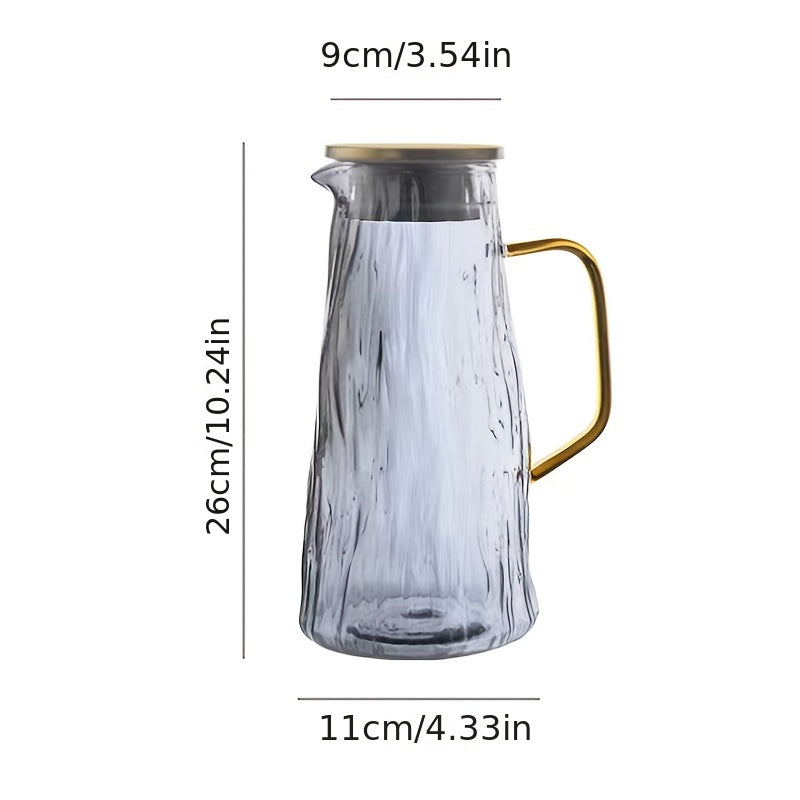 1pc Glass Pitcher With Lid, Heat Resistant Heavy Duty Water Pitcher